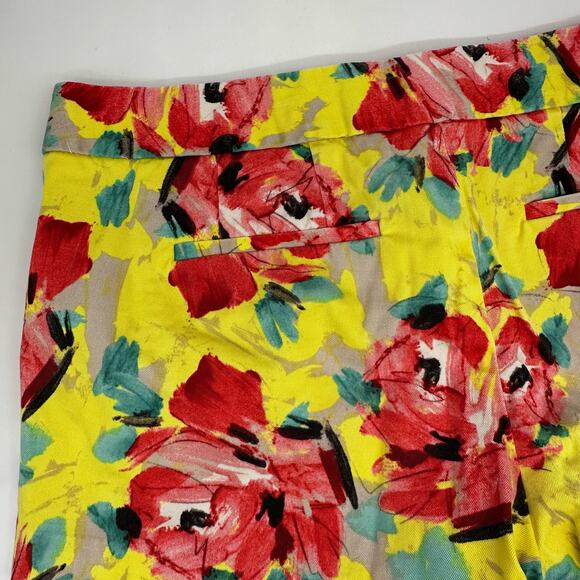 J Crew Yellow & Pink Floral Stretch Chino Shorts Womens Size 6 Bright Peony - Picture 8 of 12
